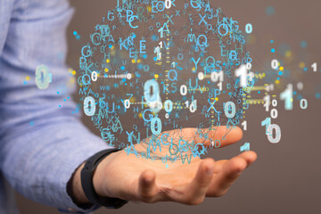 Artificial Intelligence Cloud technology. Integrated digital web concept background