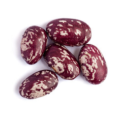 Close-up pinto beans isolated on white background