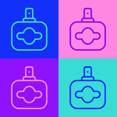 Obraz premium Pop art line Perfume icon isolated on color background. Vector.