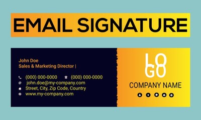 Email signature template, Corporate email signature template design,