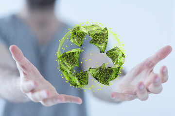 eco Concept of recycling - 3d rendering ecology
