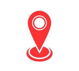 Red map pointer, location icon, map pin