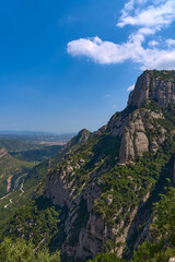 Fototapeta na wymiar Mountains in Montserrat in Catalonia of Spain in a sunny day