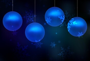 Dark Blue, Green vector background in Xmas style.