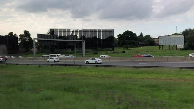 Driving through Johannesburg busy roads