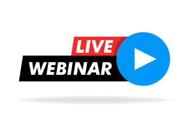 Free webinar play online button vector illustration