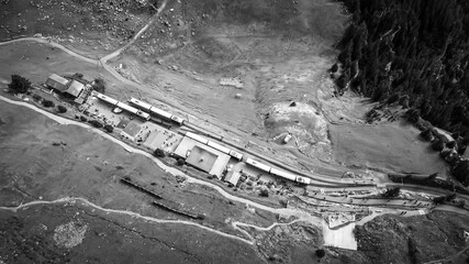 Famous cog railway on the mountain Schynige Platte in Switzerland - a popular tourist attraction