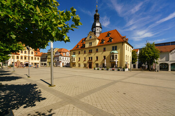 Historisches Rathaus der Stadt Borna am Bornaer Markt , Landkreis Leipzig, Sachsen, Deutschland