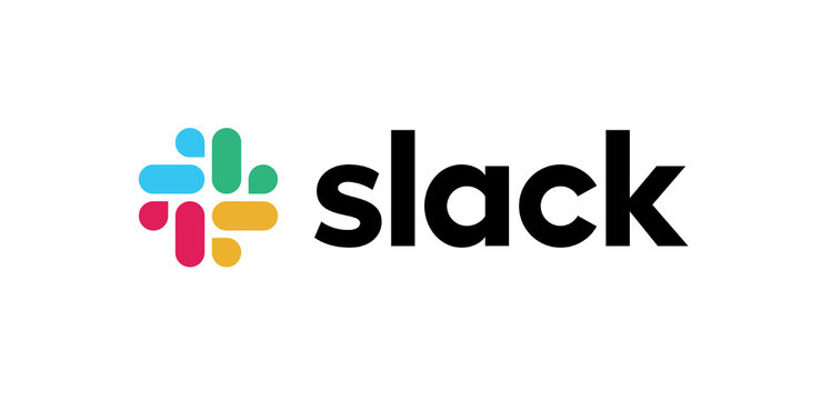 Slack Logo on white background editorial illustrative