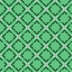 Fototapeta premium geometric green tile pattern with white flower