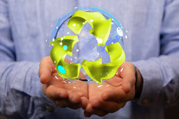 eco Concept of recycling - 3d rendering ecology