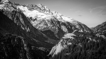 The amazing landscape of the Swiss Alps in Switzerland - drone footage