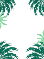 Fototapeta na wymiar Frame of tropical plants on white 
