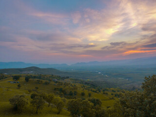 sunset in the mountains