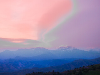 rainbow over mountain