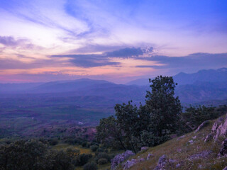 sunset in the mountains
