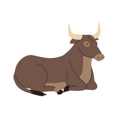 ox lies on the floor icon design on white background
