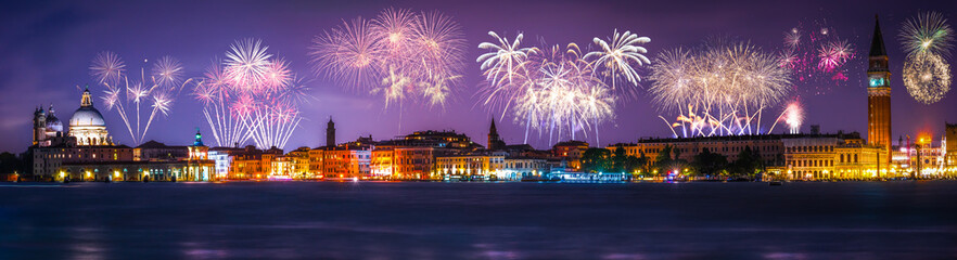 Fireworks in Venice. Italy 