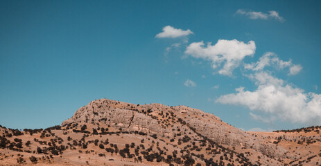 landscape with blue sky and clouds