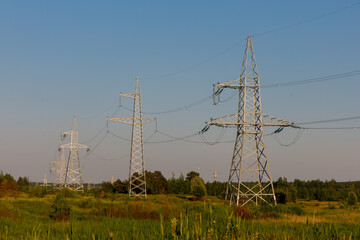 power lines in the field