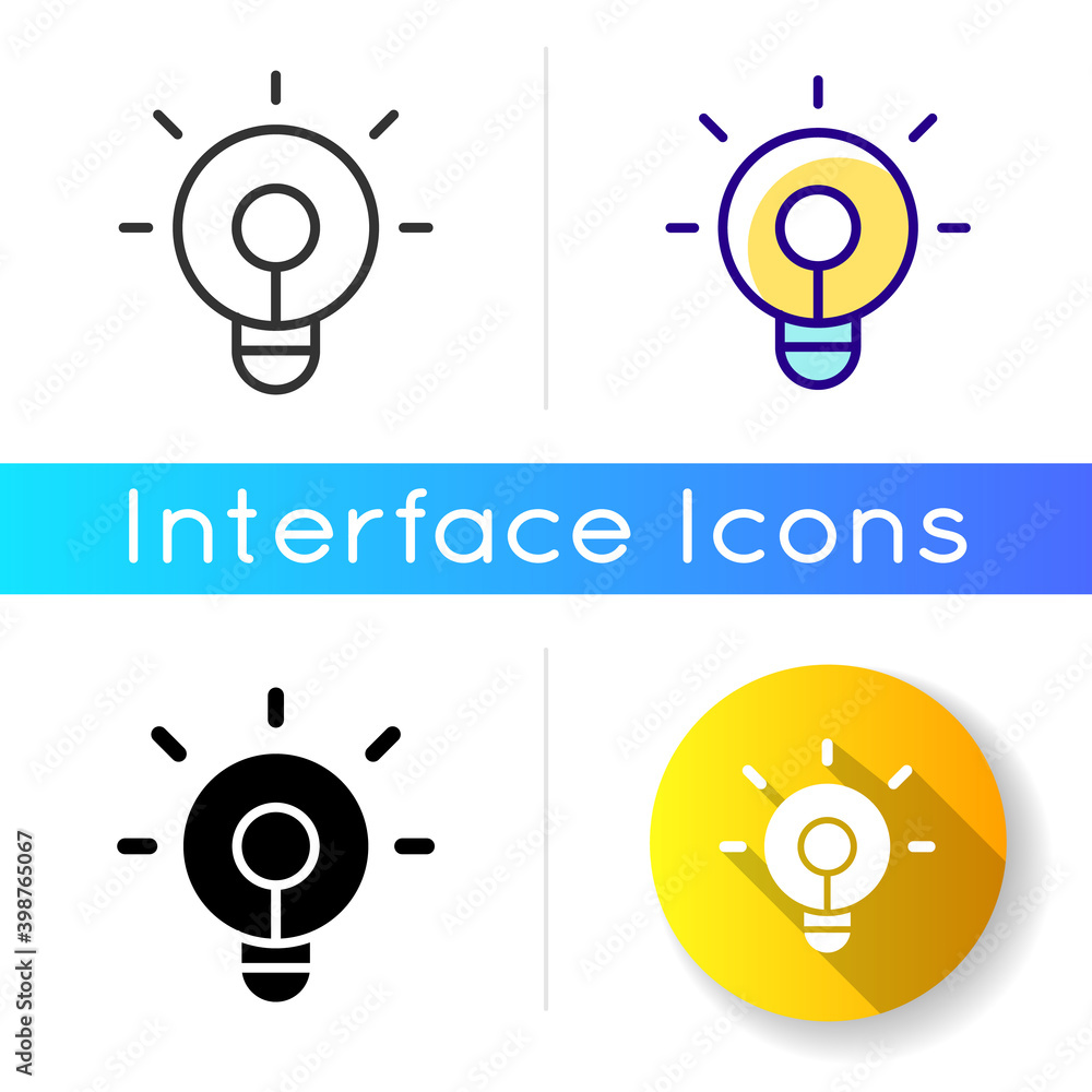 Poster bright icon. smartphone app for controlling lights. smart home application interface items. friendly