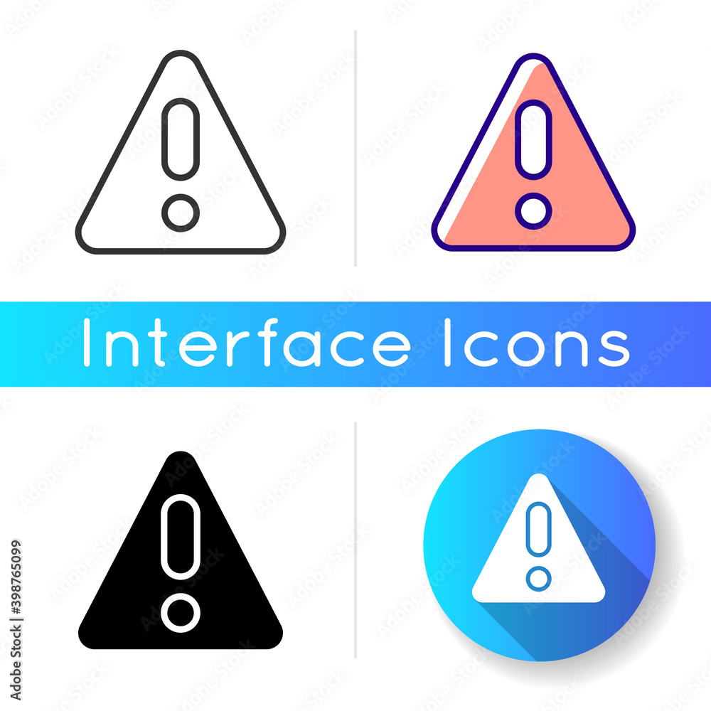 Poster warning icon. emergency message for user. danger situation notification. innovative safety system in