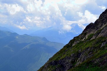 mountain landscape with clouds