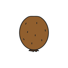 Kiwi fruit, simple vector icon, filled outline.