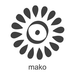 vector icon with african adinkra symbol Mako