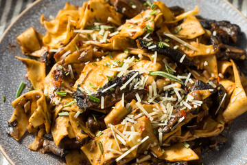 Homemade Mushroom Pappardelle Pasta