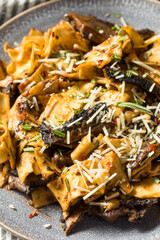 Homemade Mushroom Pappardelle Pasta