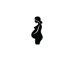 Pregnant woman vector isolated illustration. Pregnancy icon
