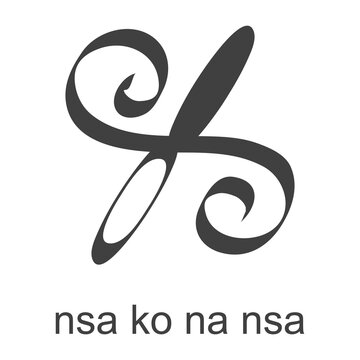 vector icon with african adinkra symbol Nsa Ko Na Nsa Aba