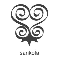 Vector icon with african adinkra symbol Sankofa