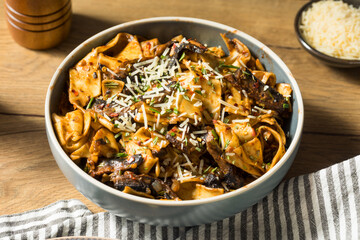 Homemade Mushroom Pappardelle Pasta