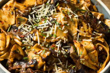 Homemade Mushroom Pappardelle Pasta