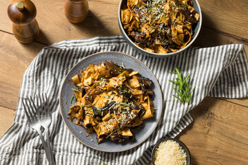 Homemade Mushroom Pappardelle Pasta