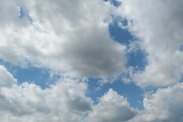 Fluffy clouds in the sky