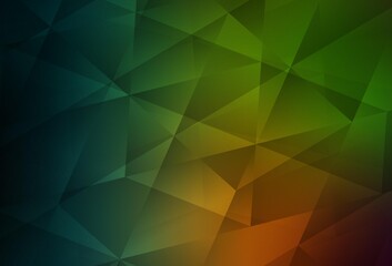 Fototapeta premium Dark Green, Red vector low poly layout.