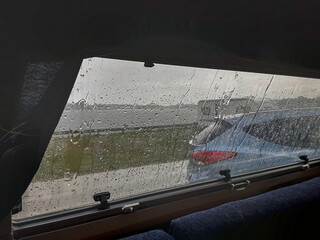 Rainy day in the caravan