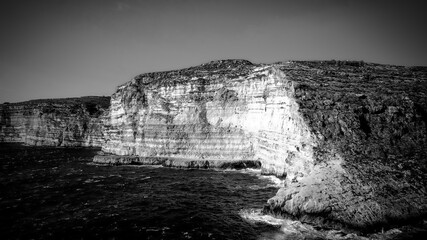 The cliffs of Gozo Malta from above - aerial photography