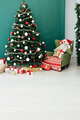 Lights garland decor Christmas tree holiday gifts new year background