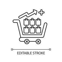 Overconsumption linear icon. Resource use has outpaced sustainable capacity of ecosystem. Thin line customizable illustration. Contour symbol. Vector isolated outline drawing. Editable stroke