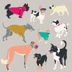 Seamless pattern. Dogs of different breeds stock illustration. Loopable Elements, Puppy, Seamless Pattern, Abstract, Animal