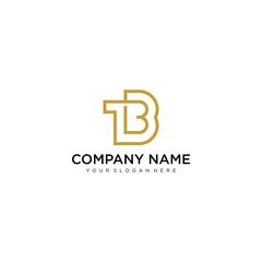 alphabet letters monogram icon logo BT or TB