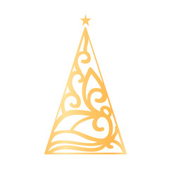 golden christmas tree