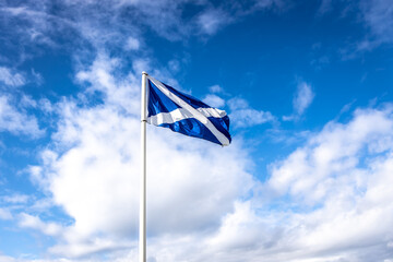The flag of Scotland, also known as St Andrew's Cross or the Saltire