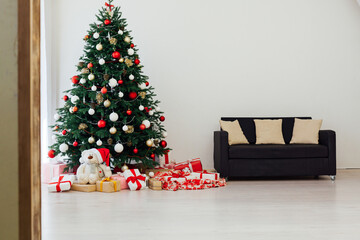 Christmas tree holiday presents New Year's Eve background
