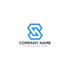 Modern minimalist trendy monogram HS SH H S early business brand based on letter icon logo.