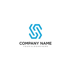 Modern minimalist trendy monogram HS SH H S early business brand based on letter icon logo.
